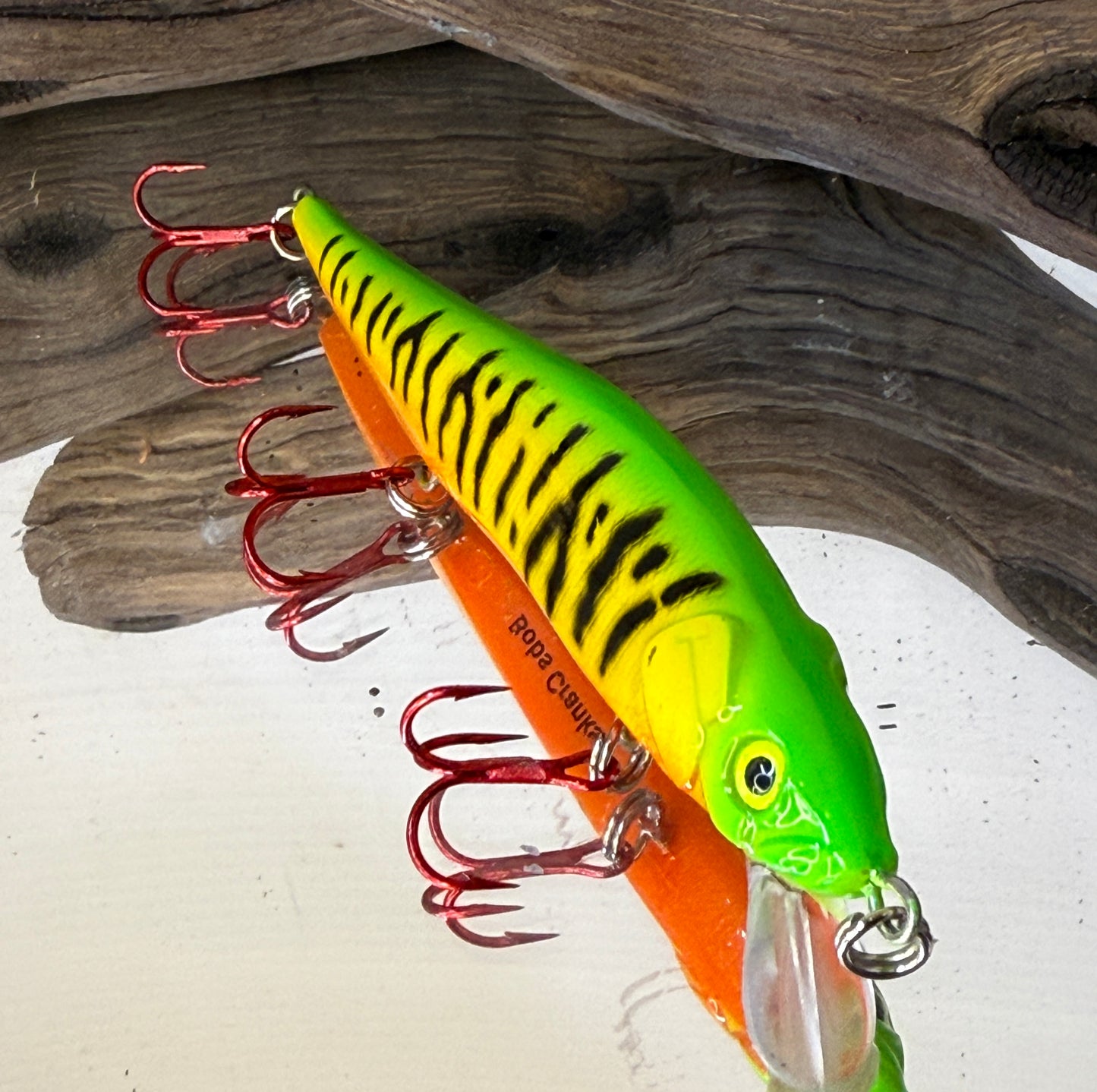 110 Jerkbait in Fire Tiger pattern