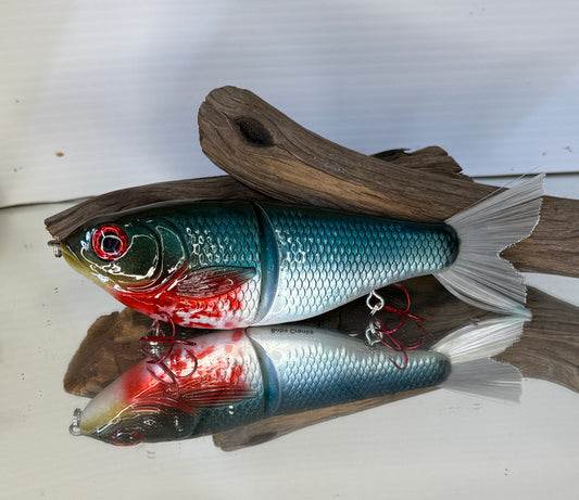 7"  Blue/Blak Silver Bleeding Shad Glide bait