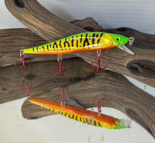 110 Jerkbait in Fire Tiger pattern