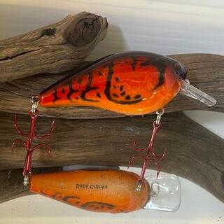 2.5 Square bill - Orange/Red Craw Fish pattern